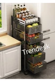 TRENDESK 5 Katlı Metal Beyaz  Patates Soğan Sebze Meyve Sepeti Sebzelik - 2