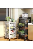 TRENDESK 5 Katlı Metal Beyaz  Patates Soğan Sebze Meyve Sepeti Sebzelik - 4