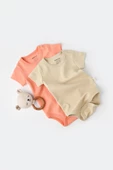 Bebek 2 Parça Kısa Kol Body, %100 Organik Pamuk, Bebek ve Yenidoğan Serisi - CSY3022 - 1