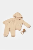 Bebek Kapüşonlu Sweatshirt ve Pantolon Seti, %100 Organik Pamuk, Bebek ve Yenidoğan Serisi - CSY8003 - 1