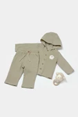 Bebek Kapüşonlu Ceket ve Pantolon Takımı, %100 Pamuk, Bebek ve Yenidoğan Serisi - CSYM7034 - 1