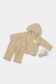 Bebek Kapüşonlu Ceket ve Pantolon Takımı, %100 Pamuk, Bebek ve Yenidoğan Serisi - CSYM7035 - 1