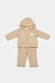 Bebek Kapüşonlu Ceket ve Pantolon Takımı, %100 Pamuk, Bebek ve Yenidoğan Serisi - CSYM7035 - 2