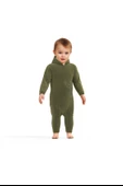 Bebek Kapüşonlu Fermuarlı Tulum, %80 Organik Pamuk & %20 Polyester, Bebek ve Yenidoğan Serisi - CSYK6043 thumbnail 2