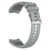 Samsung Galaxy Watch 42mm Active 2 40mm 44mm Kordon Çizgili Silikon Kordon - 12