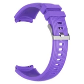 Samsung Galaxy Watch 42mm Active 2 40mm 44mm Kordon Çizgili Silikon Kordon - 11