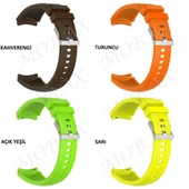 Samsung Galaxy Watch 42mm Active 2 40mm 44mm Kordon Çizgili Silikon Kordon - 4
