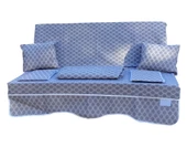 Mandaş Süngerli 2 Kişilik Salıncak Minder Seti (Pamuklu Kumaş)-Denizci Gri thumbnail 1