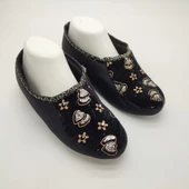 Kalp İşlemeli Kadın Patik Siyah Renk - 11