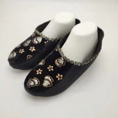 Kalp İşlemeli Kadın Patik Siyah Renk - 12