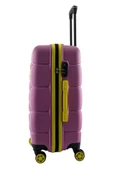 Louisiana Polo 3'lü Valiz Seti ABS Valiz 4x2 Teker Pembe 1164 - 4
