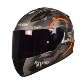 LS2 RAPID CIRCLE MAT TITANIUM-TURUNCU KASK ( SİYAH+BEYAZ CAM ) - 1
