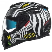 NEXX SX.100 ENIGMA MAT SİYAH-BEYAZ KASK thumbnail 1