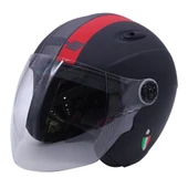 FREE-M 601 MAT SİYAH-KIRMIZI KASK - 1