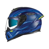 NEXX SX.100R SKIDDER MAT MAVİ-NEON SARI KASK - 1