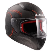 LS2 RAPID TAKAROA MAT SİYAH-KIRMIZI KASK - 2