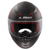 LS2 RAPID TAKAROA MAT SİYAH-KIRMIZI KASK - 6