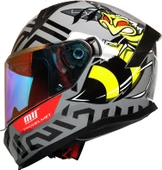 MTS M-910 BEE GÜNEŞ VİZÖRLÜ KASK (KIRMIZI CAMLI) - 1