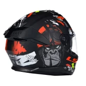 LS2 STREAM 2 ANGRY MONKEY MAT SİYAH-KIRMIZI KAPALI KASK - 4