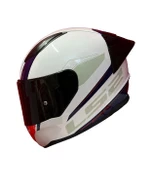 LS2 RAPID 2 RACE DRIVEWAY BEYAZ-MAVİ-KIRMIZI KASK (SİYAH+ŞEFFAF CAM+SPOILER) - 2