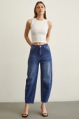 Yüksek Bel Mom Jean Mavi - 2