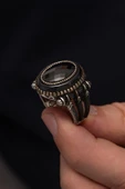 Pençe Motif Siyah Taşlı Taşlı 925 Gümüş Erkek Yüzük thumbnail 7