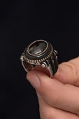 Pençe Motif Siyah Taşlı Taşlı 925 Gümüş Erkek Yüzük thumbnail 6