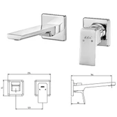 Eca Tiera Ankastre Lavabo Bataryası Set/Çift Rozet (102167605-KK+102166601) - 2