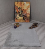 Dekoratif Tavşan Tüyü Ultra Yumuşak Peluş Kaymaz Halı Yolluk Gri - 1