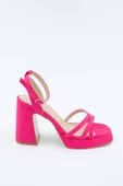 Olga Fuşya Saten Kalın Platfrom Topuklu Çapraz Bantlı Ayakkabı thumbnail 2