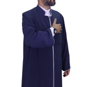 Hakim Yaka Cübbe Lacivert - Gümüş Biyeli - 3