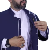 Hakim Yaka Cübbe Lacivert - Gümüş Biyeli - 7