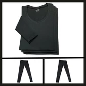 Uyguna-Yakala Unisex Siyah Heatpro Termal İçlik Takım-RML.001 - 2