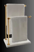 Mermer Ayaklı Metal Banyo El Havluluk Kağıt Havluluk Standı - 1