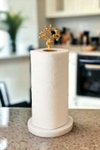 Dekoratifli Doğal Mermer Gold Metal Mercan Rulo Havluluk & Peçetelik - 1