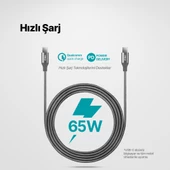 Ttec 2 Metre 65W Süper Hızlı Type C to Type C Şarj ve Data Kablosu, Kopmaz Yıpranmaz PD/QC Şarj Destekli Kablo - 2