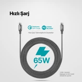 Ttec 3 Metre 65W Süper Hızlı Type C to Type C Şarj ve Data Kablosu, Kopmaz Yıpranmaz PD/QC Şarj Destekli Kablo - 2