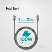 Ttec 1.5Metre 100W Süper Hızlı Type C to Type C Şarj ve Data Kablosu, Kopmaz Yıpranmaz PD/QC Şarj Destekli Kablo - 2