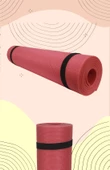 FoamStore Pilates Yoga Matı 180x60 5mmÇizgi Desen Pembe - 1