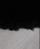 Dekoratif Tavşan Tüyü Ultra Yumuşak Peluş Yuvarlak Halı Siyah - 6
