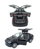 Tesla Marka Metal Model Araba - Tüm Kapılar Açılır, Işıklı ve Sesli 1:22 Ölçek! Siyah - 3