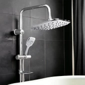 Robot Tepe Duş Seti Takımı Shower Yağmurlama Kare Banyo Masaj Duş Başlığı Sistemi Krom thumbnail 4