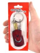 Maket Mermi Ahşap Anahtarlık - Ay Yıldız Künye - Kırmızı - 5