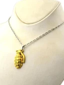 El Bombası - Grenade - Kolye - Gold Görünümlü - 10