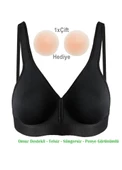 Alışveriş Meydanı Kadın Siyah Omuz Destekli Sporcu Sütyeni - 1