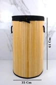 Digithome Yuvarlak Bambu Çamaşır Sepeti Naturel CL-6001-08 C1-1-121 - 4