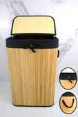 Digithome Dikdörtgen Bambu Çamaşır Sepeti Naturel CL-6002-8 C1-1-121 - 1