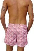 Su İtici Özellikli Dijital Baskılı Erkek Deniz Şort Mayo - 162-Somon thumbnail 4