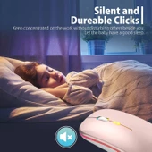 Blic Bwm6 Rose Gold RGB Şarjlı Kablosuz 1600DPI Işıklı Kablosuz Sessiz Mouse - 3