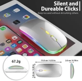 Blic Bwm6 Gri RGB Şarjlı Kablosuz 1600DPI Işıklı Kablosuz Sessiz Mouse - 5